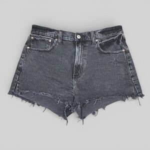 Abercrombie & Fitch The Mom Short High Rise Denim Shorts Black Size 29 8